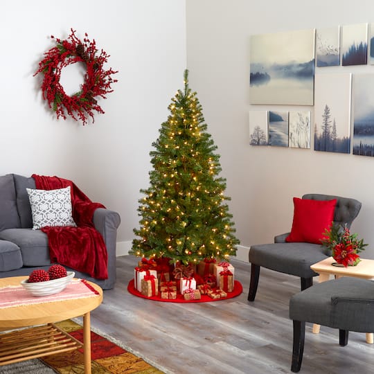 6ft. Pre-Lit Springfield Artificial Christmas Tree, Clear LED Lights